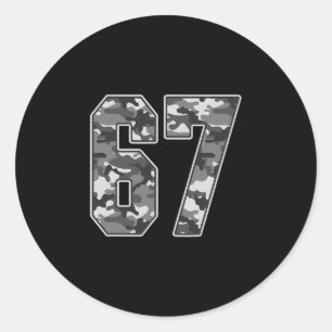 Camo #67 Jersey Nummer 67 Uniform Fan Favoriet Pla Ronde Sticker