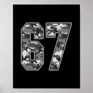 Camo #67 Jersey Nummer 67 Uniform Fan Favoriete Pl Poster
