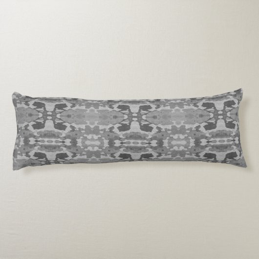 Camo Abstract grijze bottenbak Pillow Lichaamskussen (Achterkant)