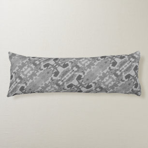 Camo Abstract grijze bottenbak Pillow Lichaamskussen