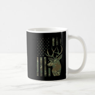 Camo American Flag Buck Hunting Gift for Elk Deer Koffiemok