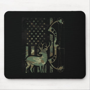 Camo American Flag Buck Hunting Mannen Recurve Bow Muismat