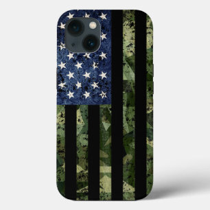 Camo American Flag Camouflage iPhone 13 Hoesje
