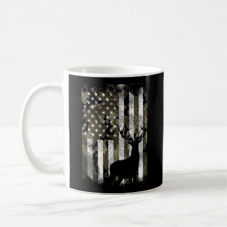 Camo American Flag Deer Hunter Hunter Hunter Koffiemok