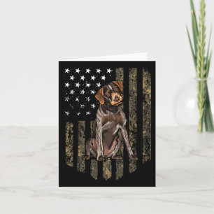 Camo Amerikaanse vlag Duitse Wirehaired Pointer 4 Kaart