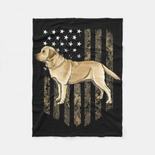 Camo Amerikaanse Vlag Gele Labradors Retriever 4 j Fleece Deken