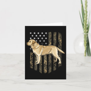 Camo Amerikaanse Vlag Gele Labradors Retriever 4 j Kaart