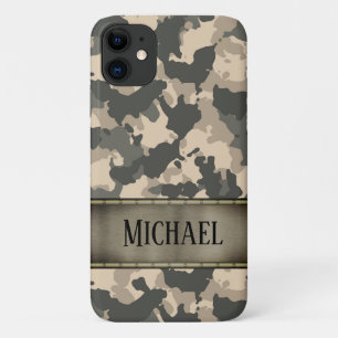 Camo Army Camouflage Groen gepersonaliseerd iPhone 11 Hoesje