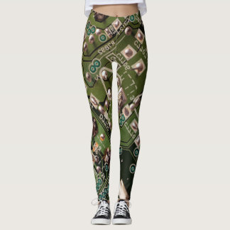 Camo Army Green Circuit Board Leggings