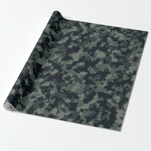 Camo Army Man Camouflage Green Gray Cadeaupapier (Uitgerold)