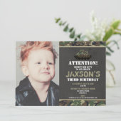 Camo Army-tank Camouflage verjaardagfoto Kaart (Staand voorkant)