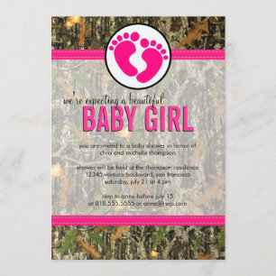 Camo - Baby Girl Shower Kaart