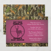 Camo Baby shower - meisjesuitnodigingen Kaart (Voorkant / Achterkant)