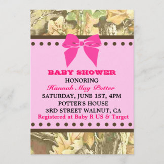 Camo Baby shower Party Invitation Kaart