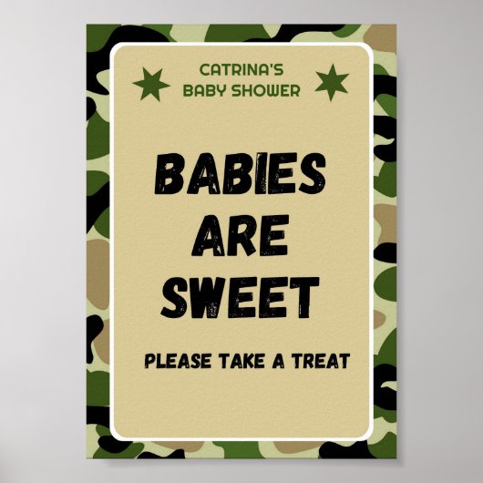 Camo Baby shower teken Poster (Voorkant)