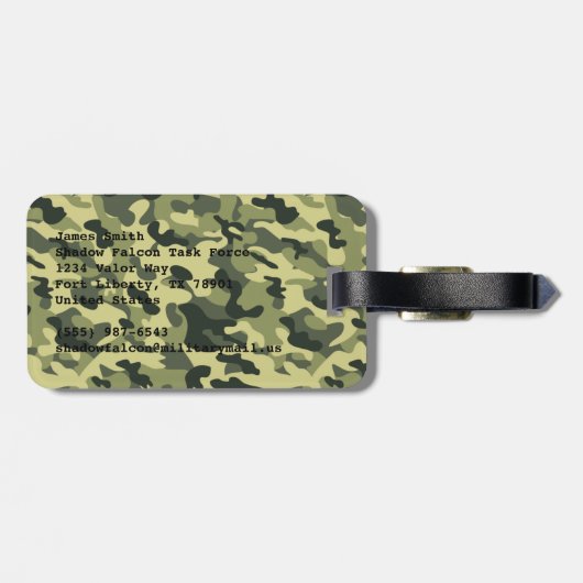 Camo Bagagelabel (Achterkant horizontaal)