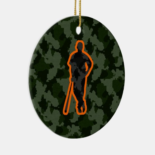 Camo Baseball Keramisch Ornament (Rechts)