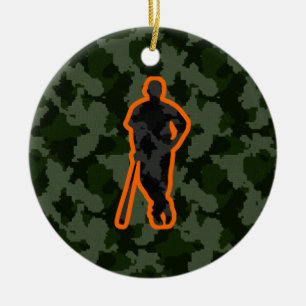 Camo Baseball Keramisch Ornament