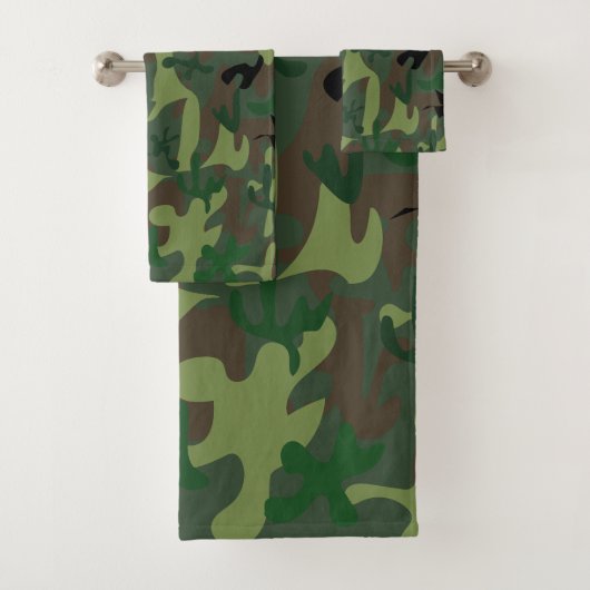 Camo Bathroom Towel Set Bad Handdoek (Insitu)