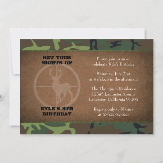 Camo Birthday Boy Invitations Kaart (Voorkant)