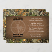 Camo Birthday Boy Invitations Kaart (Voorkant / Achterkant)
