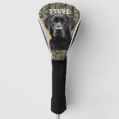 Camo Black Lab Hondenras Dierbenaming Golfheadcover (Voorkant)