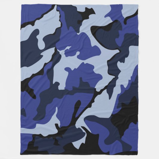 Camo Bleu, Grosse couverture en polaire (Devant)