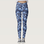 Camo Bleu Imprimer Leggings Féminins (Devant)