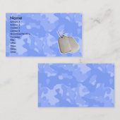 Camo bleu w/Dog étiquette le carte de visite (Devant / Derrière)