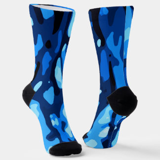Camo Blue Abstract Patroon Sokken