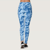 Camo Blues Imprimé Personnalisé Dames Leggings (Dos)