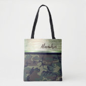Camo Brown et vert chatoy Sac fourre-tout chic (Devant)