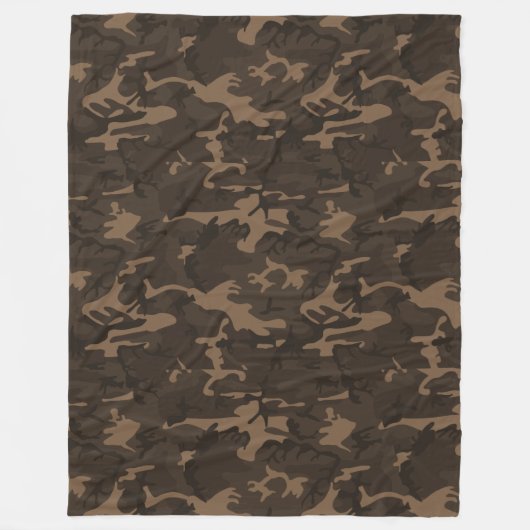 Camo Brown Fleece Deken (Voorkant)