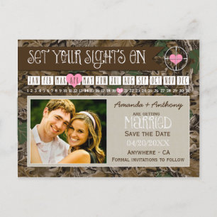 Camo Calendar Photo Save the Date Cards Aankondigingskaart