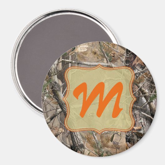 Camo Camouflage Chasse Monogramme Aimant initial (Recto/Verso)