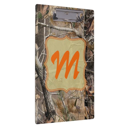 Camo Camouflage Huntin Monogram Initiaal Clip Boar Klembord (Rechts)