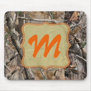 Camo Camouflage Hunting Monogram Initiaal Muismat