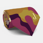 Camo camouflage violet vert cravate initial (Roulé)