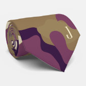 Camo camouflage violet vert cravate initial (Roulé)