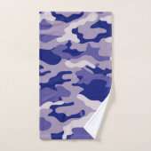 Camo Camping Chasse Camouflage Bleu (Serviette à main)