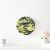 Camo Camping Hunting Green Camouflage Ronde Klok (Huis)