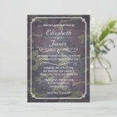 Camo Chalkboard Wedding Invitations Kaart (Staand voorkant)