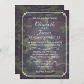 Camo Chalkboard Wedding Invitations Kaart (Voorkant / Achterkant)