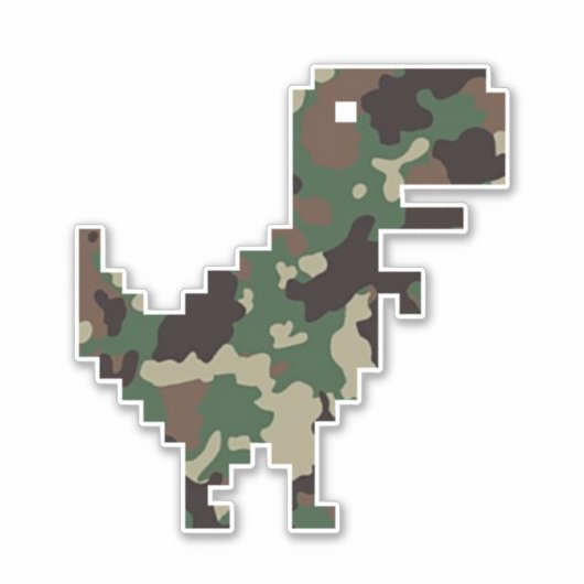 Camo Chrome T-Rex Sticker (Voorkant)