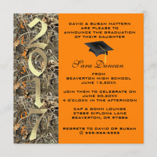 Camo Classic Elegant 2017 Afstuderen Uitnodiging