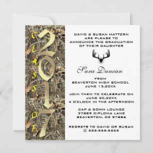Camo Classic Elegant 2017 Afstuderen Uitnodiging