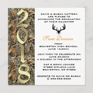 Camo Classic Elegant 2018 Graduation Invitation
