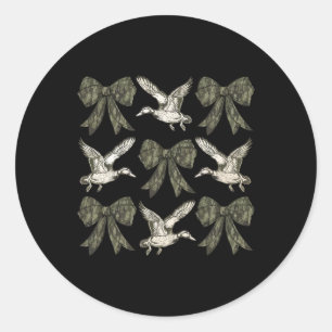Camo Coquette Bow Duck Hunt Eend Jacht Vrouwen Mei Ronde Sticker