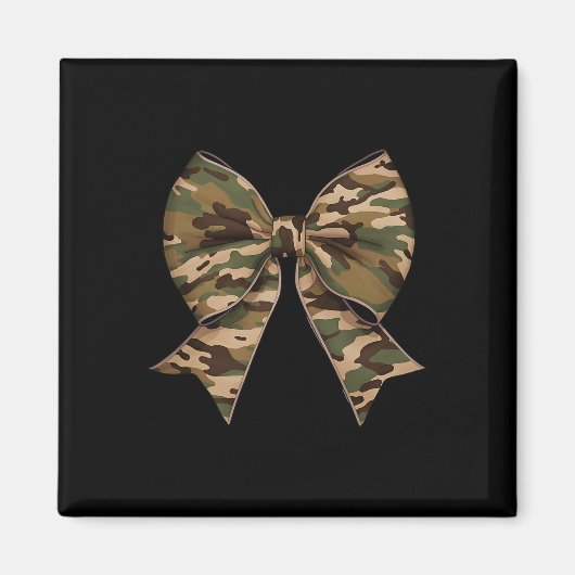 Camo Coquette Bow Eend Jachtmeisjes Kinder Vrouwen Magneet (Voorkant)