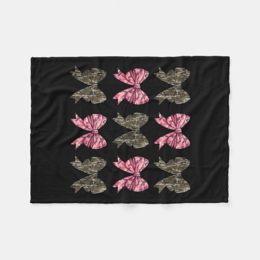 Camo Coquette Bow Eend Jagen Kinder Meisjes Bogen Fleece Deken (Voorkant (Horizontaal))